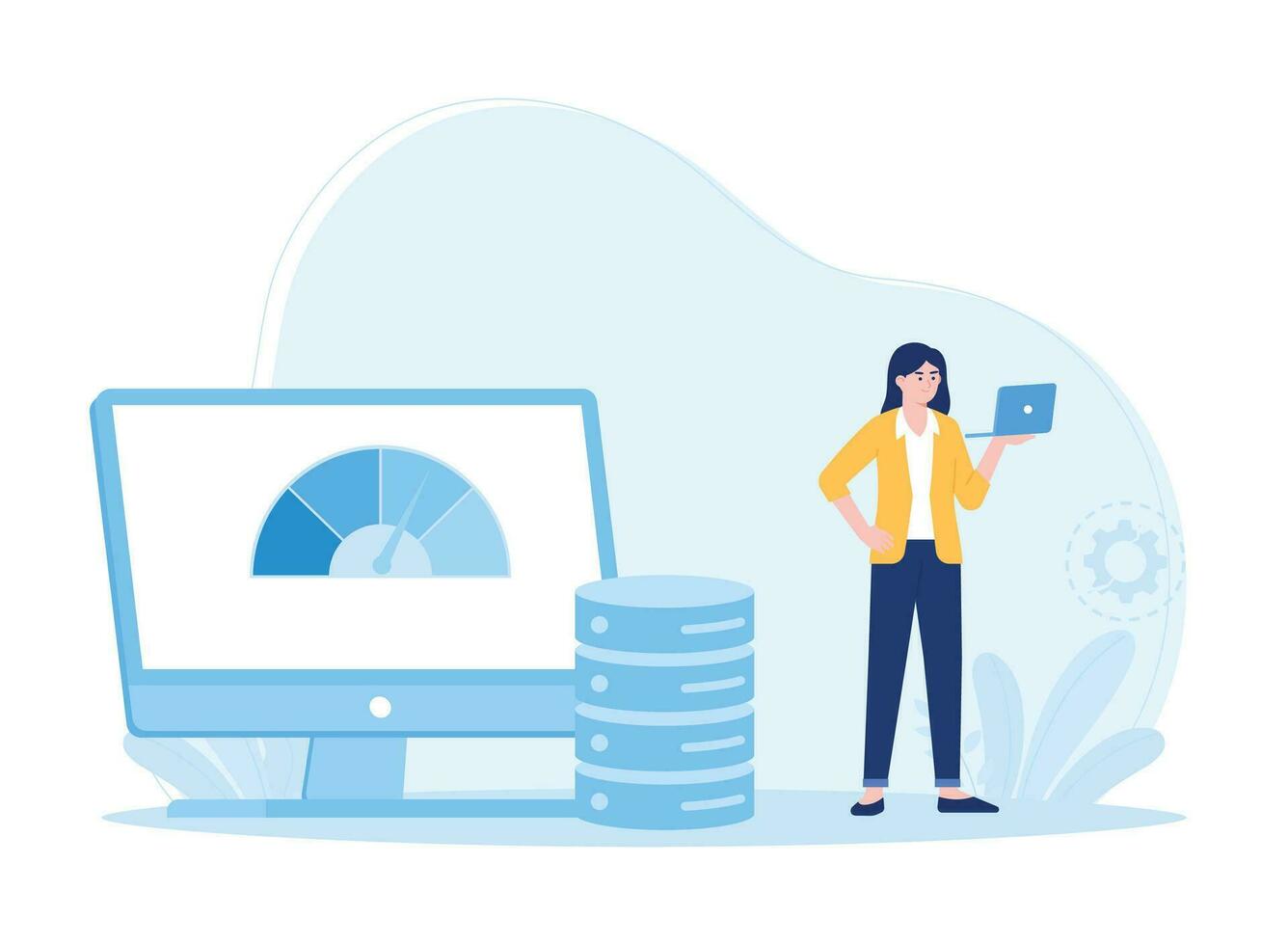 base de données une analyse statistique rapports automatisation de information traitement.concept plat illustration vecteur