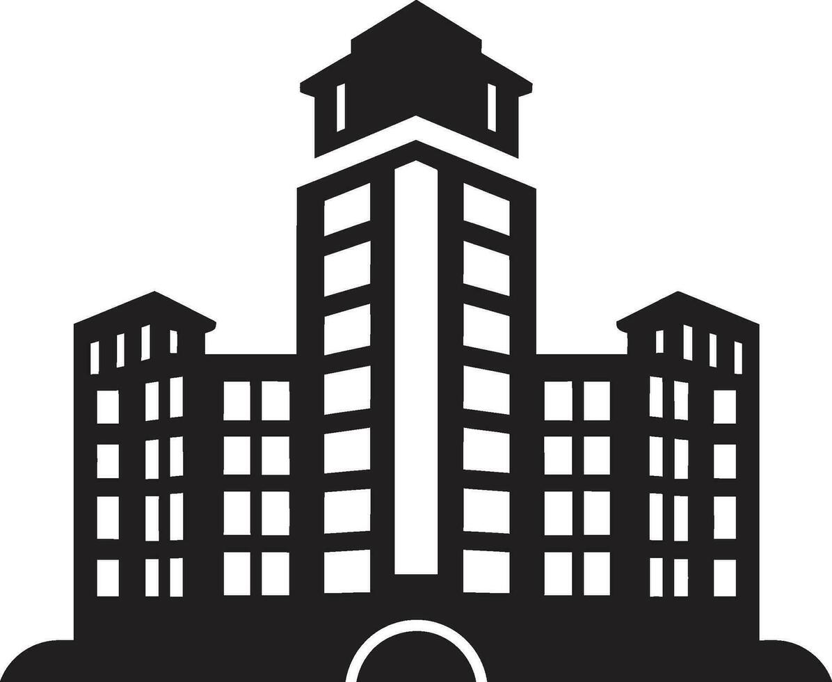 métropolitain la tour esquisser multiétage vecteur logo icône horizon multiétage plan paysage urbain vecteur icône conception