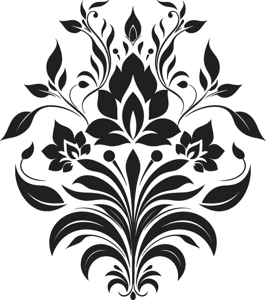 artistique noir s'épanouit noir logo décoratif éléments élégant floral détails invitation carte vecteur ornements