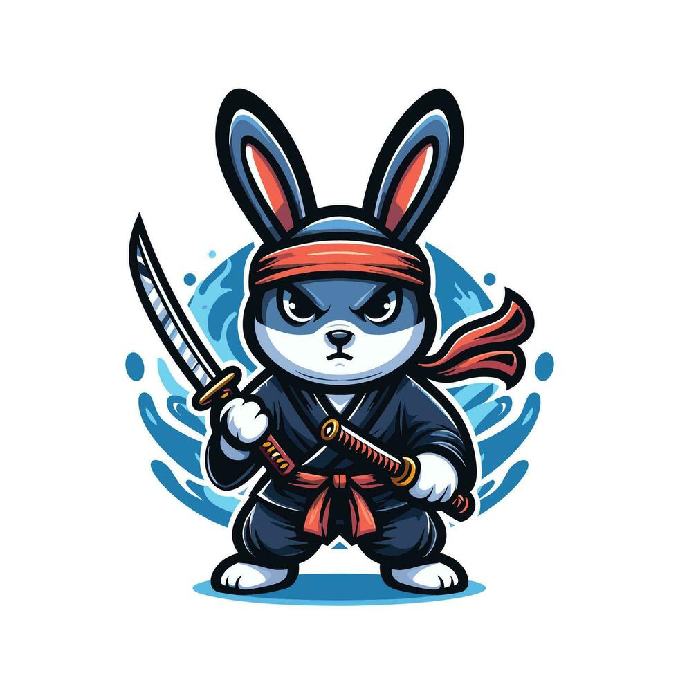 ninja lapin illustration vecteur