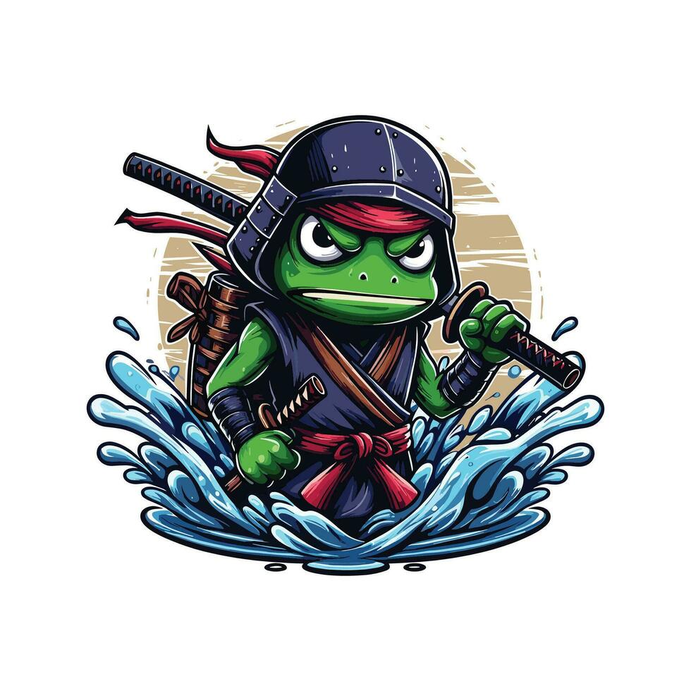 ninja grenouille illustration vecteur