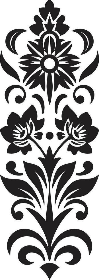 botanique symétrie géométrique vecteur logo pétale mosaïque noir tuile floral icône