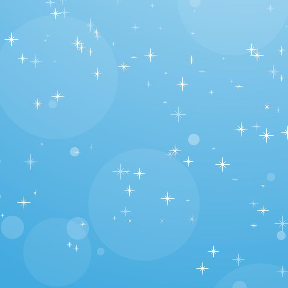 abstrait de couleur de ciel bleu avec bokeh et étoiles. illustration vectorielle plane simple. vecteur