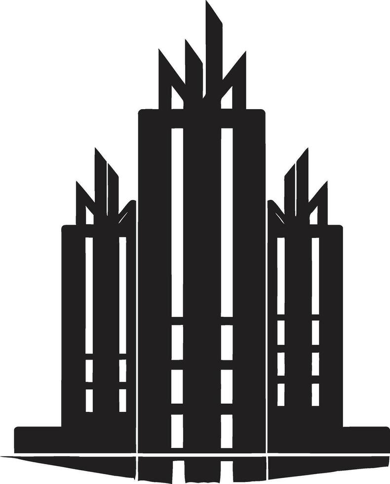 ville vue la tour impression multiétage bâtiment dans vecteur icône conception Urbain multiétage silhouette paysage urbain vecteur logo conception