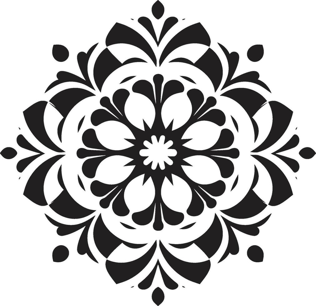 fleur grilles géométrique floral noir logo abstrait plantes vecteur logo avec carrelage