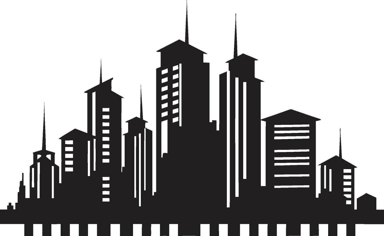 cityline gratte-ciel impression Urbain multiétage vecteur logo horizon multiétage conception multiétage vecteur logo icône
