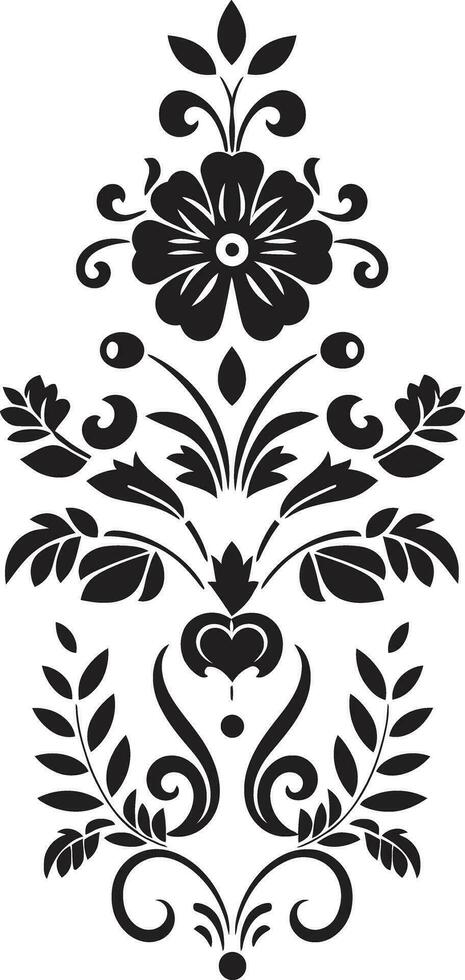 mosaïque fleurs géométrique floral modèle vecteur jardin motifs noir tuile icône