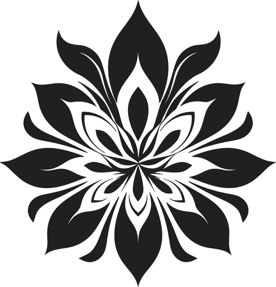 moderne floral abstraction lisse noir icône artistique pétale silhouette Facile vecteur logo