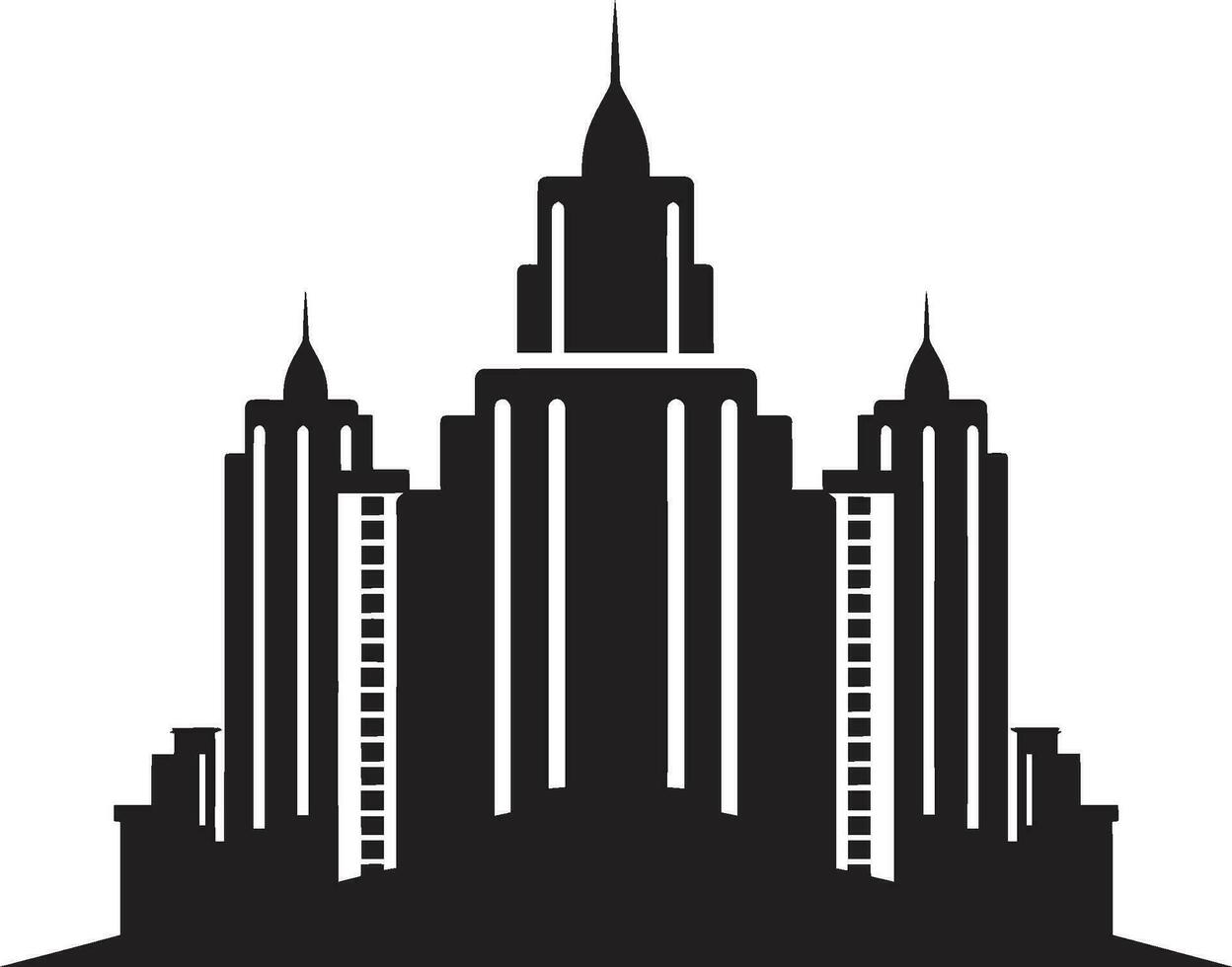 cityline multiétage silhouette multiétage vecteur logo icône horizon multiétage esquisser paysage urbain vecteur logo conception