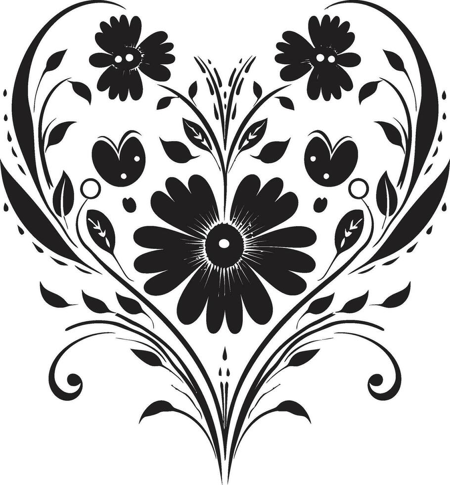 capricieux main rendu vignes noir vecteur logo ancien floral esquisser main tiré iconique conception