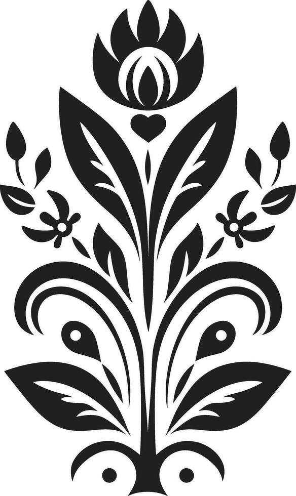 culturel verve ethnique floral logo icône originaire de motifs décoratif ethnique floral symbole vecteur