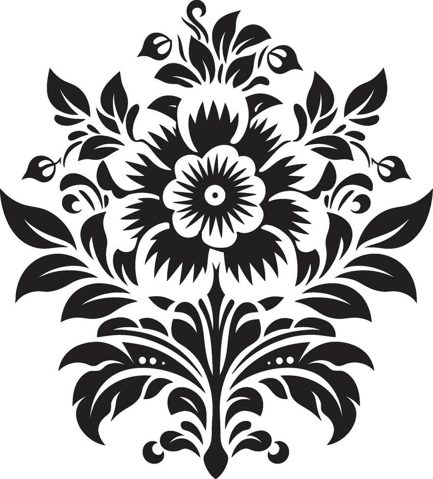 tribal Floraison ethnique floral logo icône conception artisanal fils ethnique floral vecteur emblème