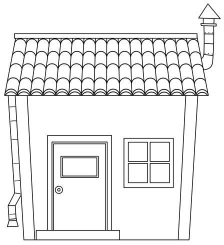 Contour simple maison de dessin animé vecteur