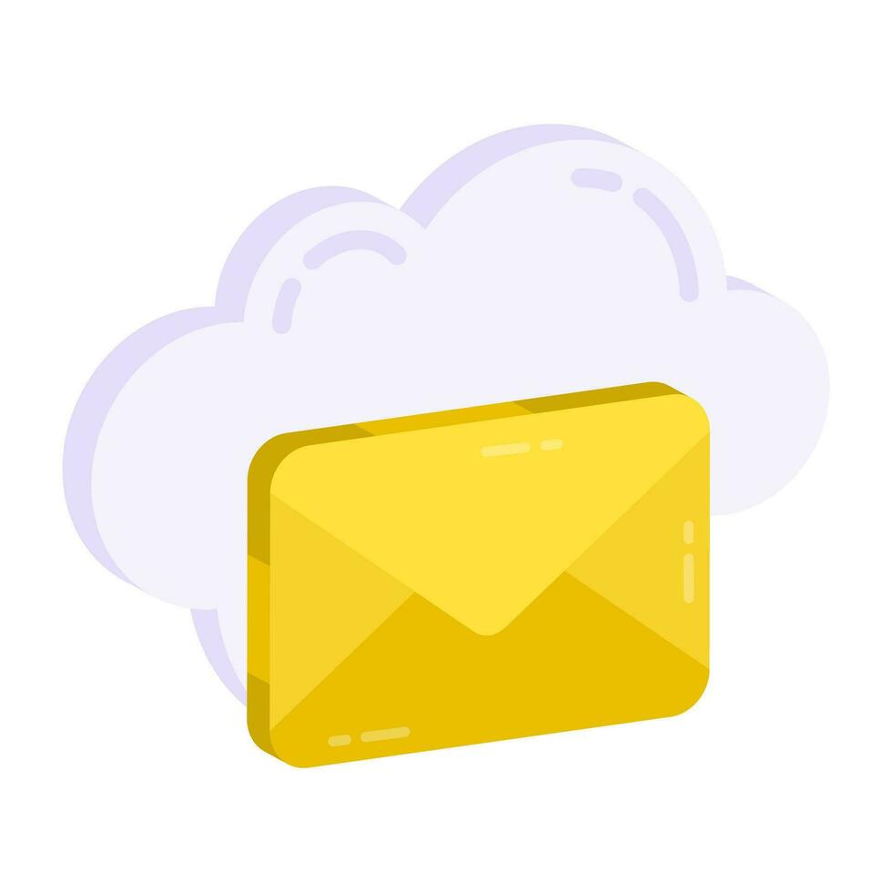 icône de téléchargement premium de cloud mail vecteur