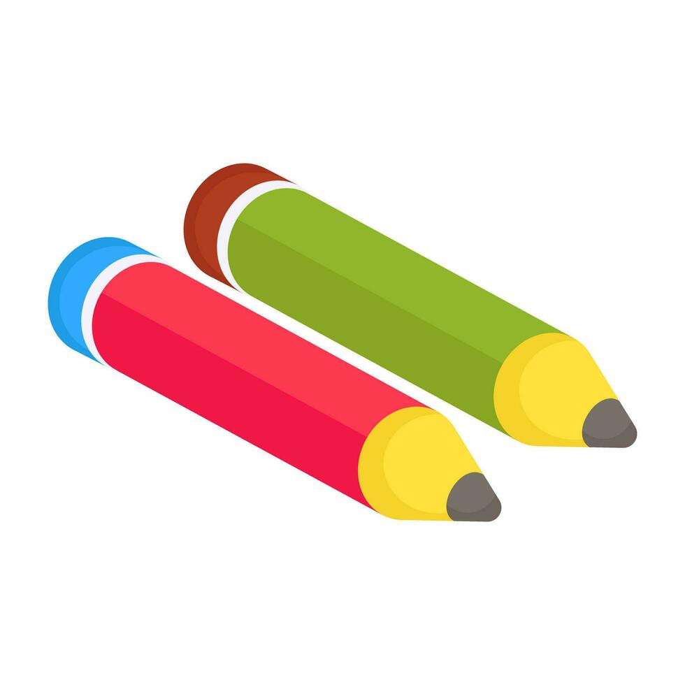une l'écriture outil icône, plat conception de des crayons vecteur