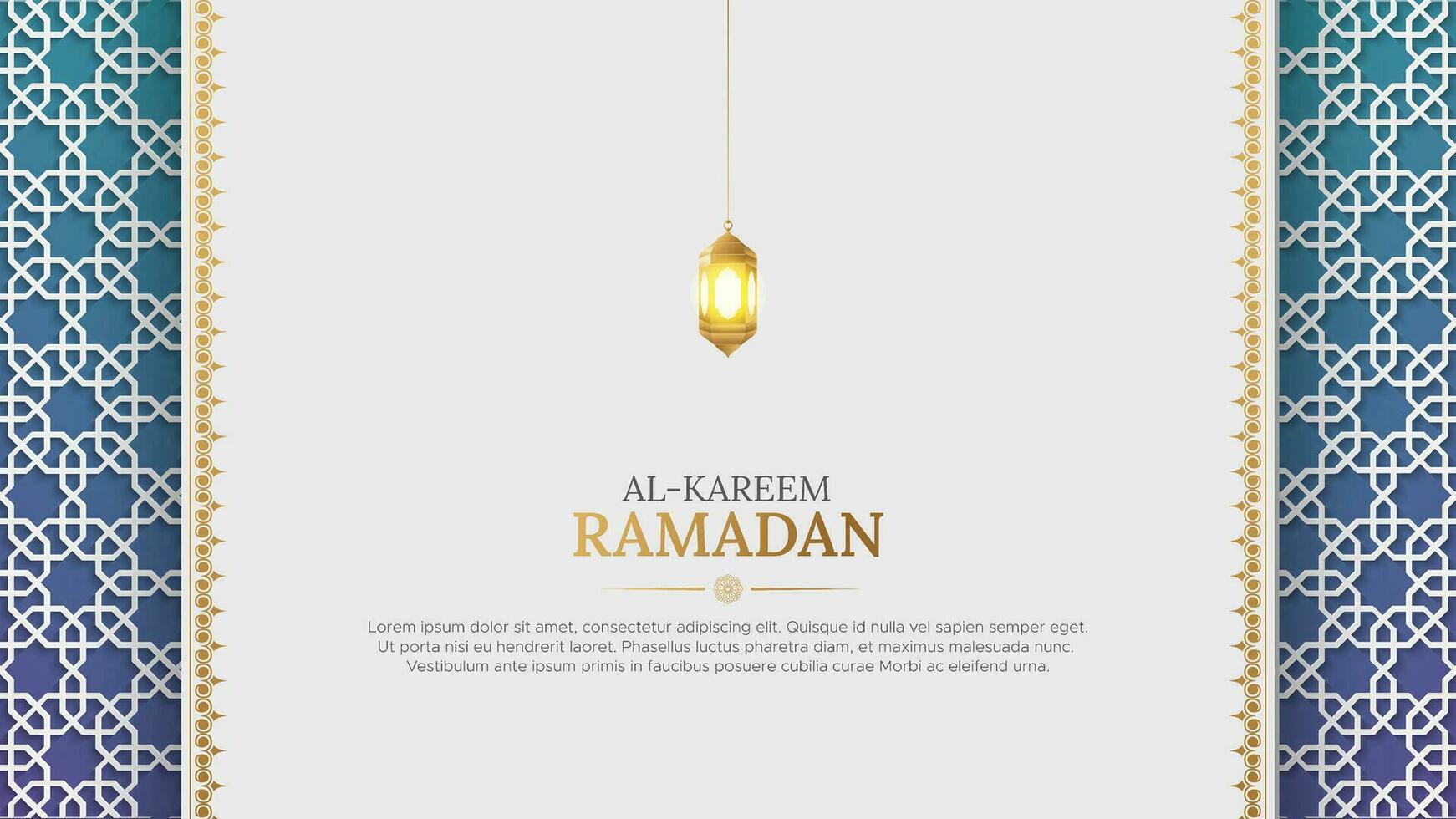 Ramadan kareem arabe islamique blanc et d'or luxe ornement Contexte avec arabe modèle et décoratif ornement frontière Cadre vecteur