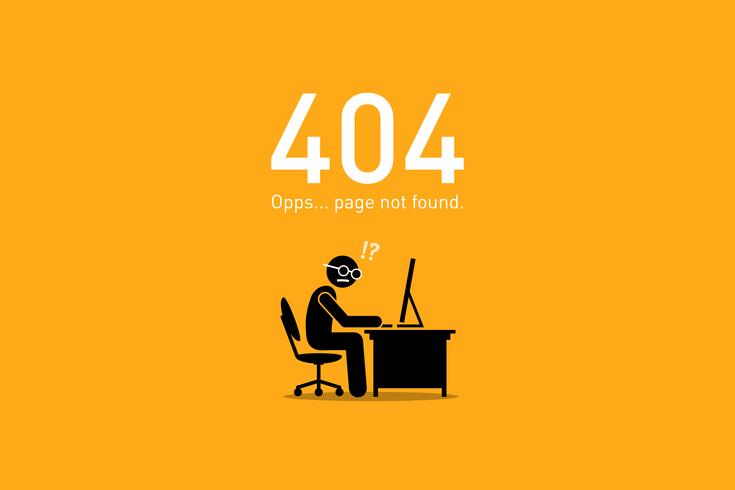 Erreur de site Web 404 page non trouvée. vecteur