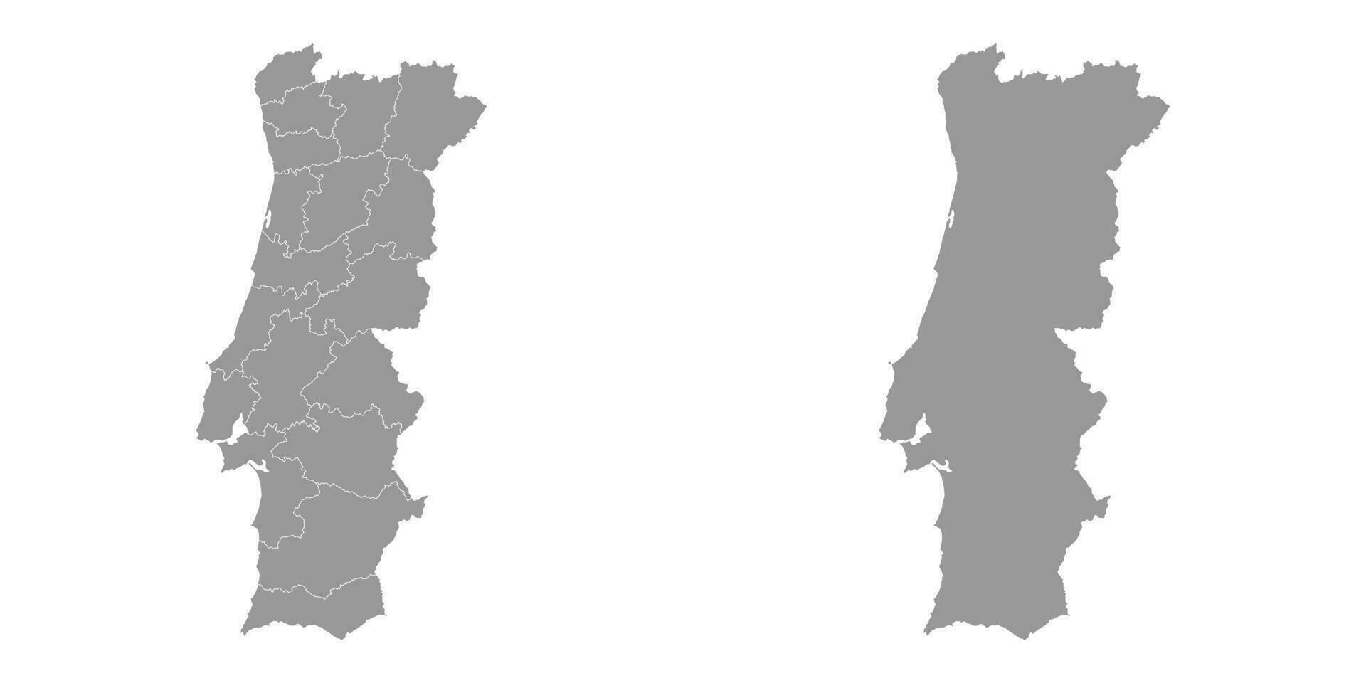 le Portugal carte avec les quartiers. vecteur illustration.