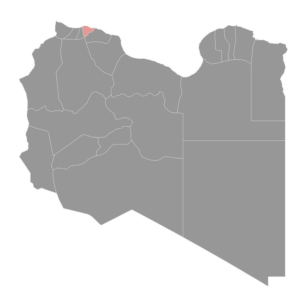Tripoli district carte, administratif division de Libye. vecteur illustration.