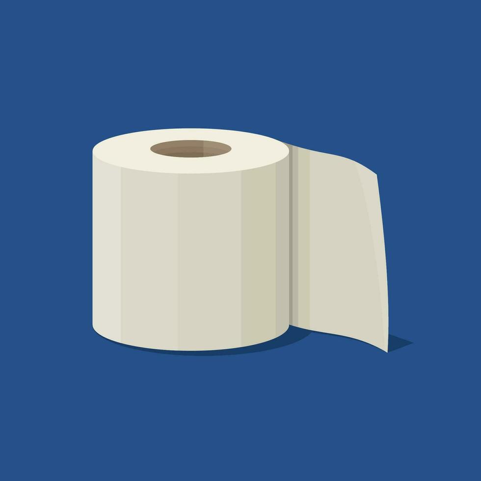 rouleau de toilette papier icône dans plat style isolé sur bleu Contexte. vecteur illustration.