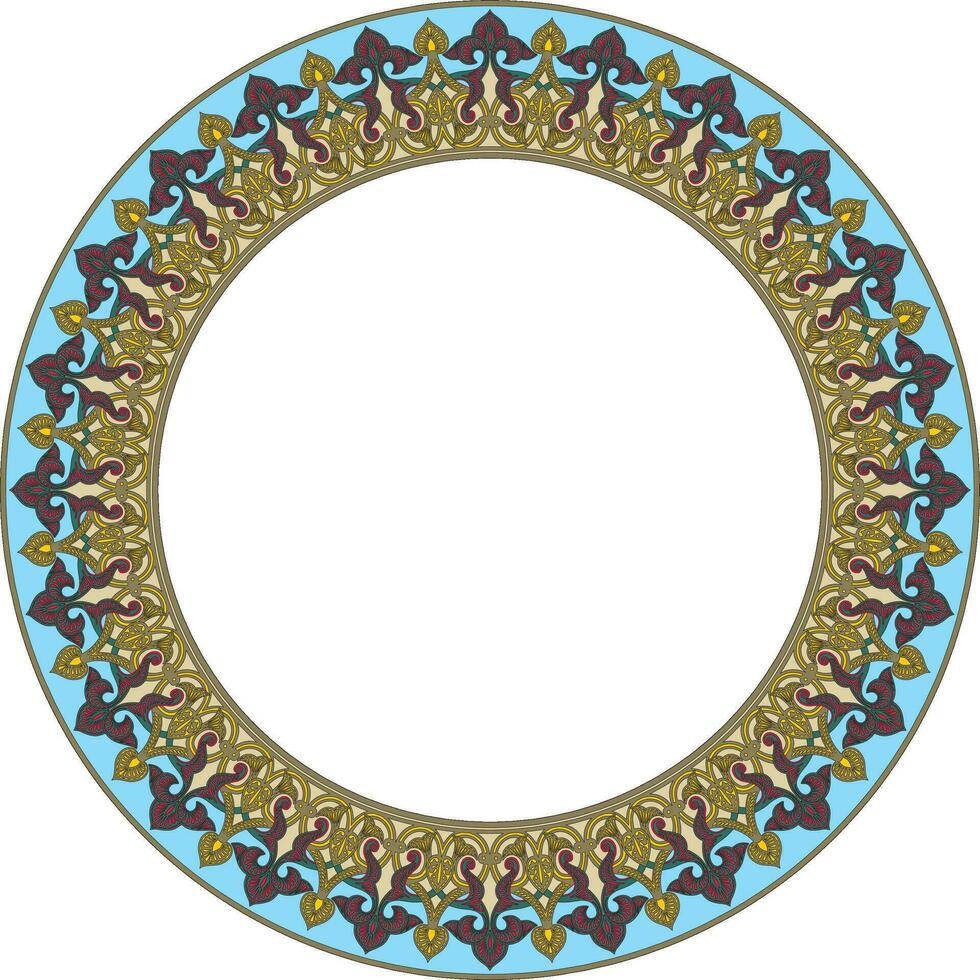vecteur coloré rond Oriental ornement. arabe à motifs cercle de l'Iran, Irak, Turquie, Syrie. persan cadre, frontière