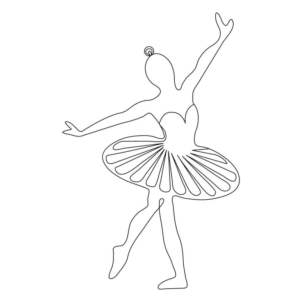 ballet Danse contour vecteur style continu un ligne art dessin de magnifique femmes dans le art