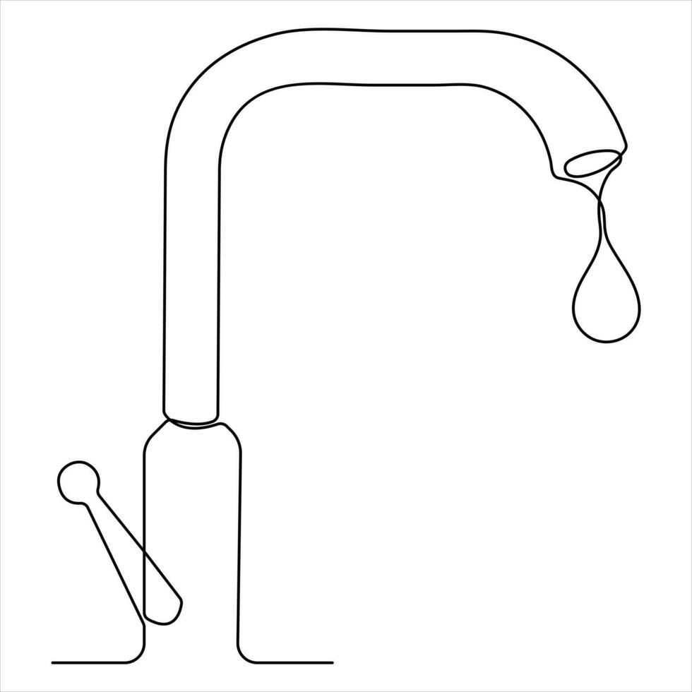 monde l'eau journée Célibataire ligne art dessin et un ligne l'eau laissez tomber contour vecteur art illustration