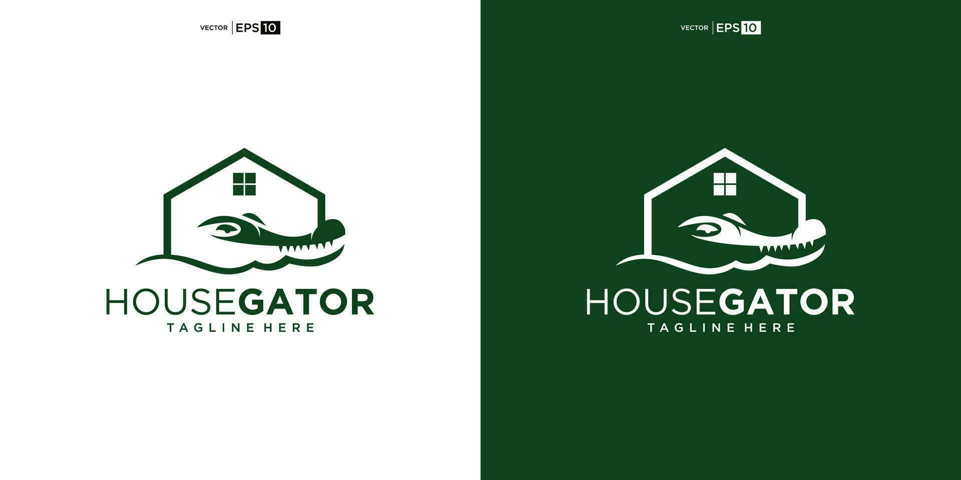 crocodile alligator avec maison pour Accueil réel biens Résidentiel hypothèque appartement bâtiment logo conception vecteur