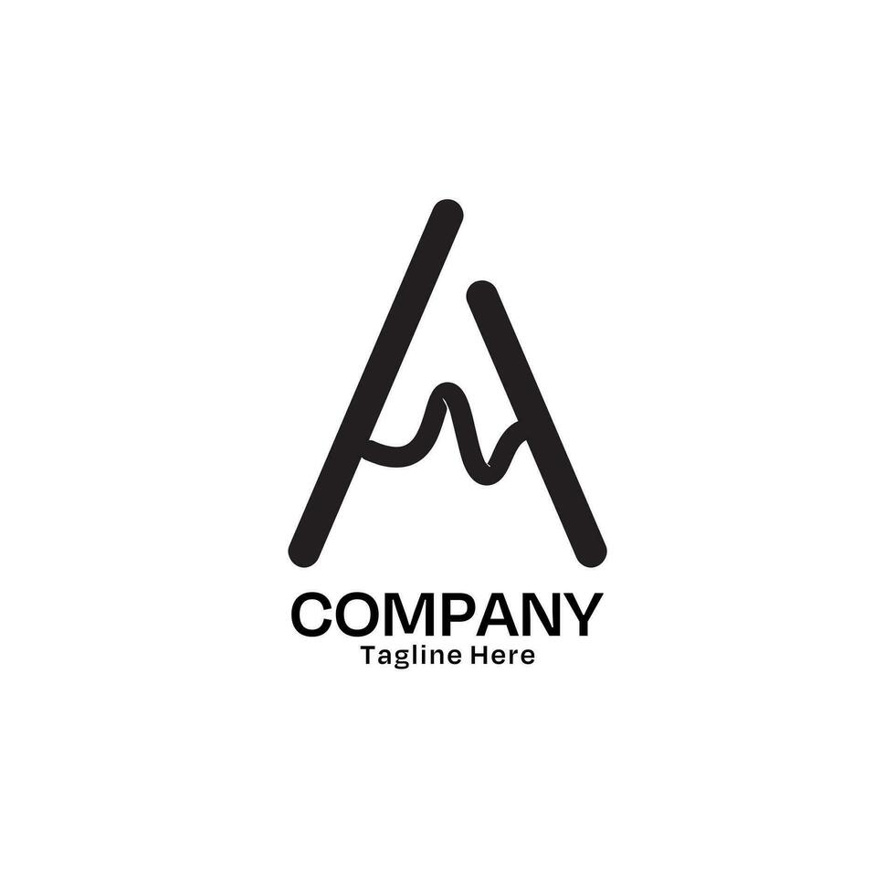 lettre une logo avec minimal style vecteur