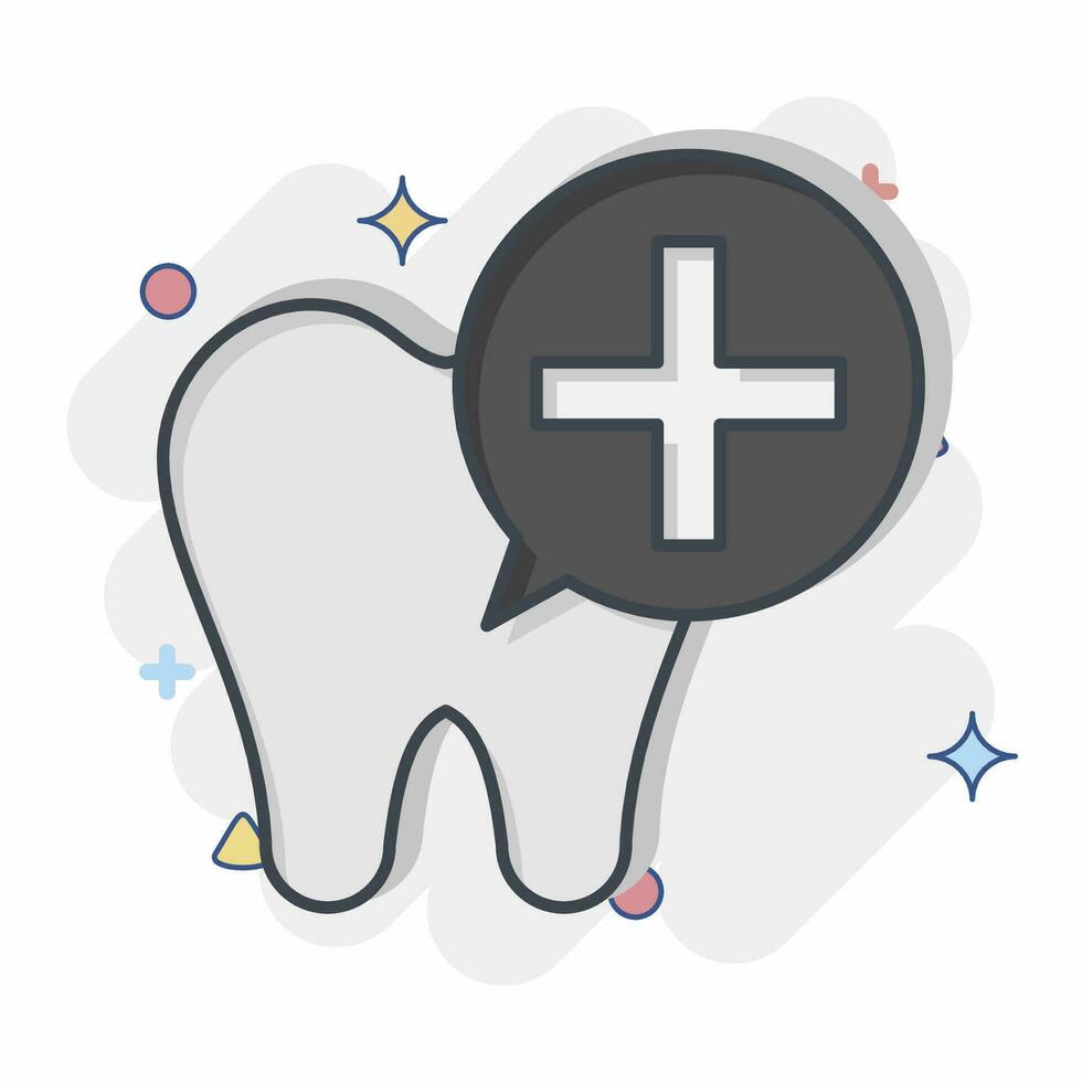 icône dentaire les implants. en relation à dentaire symbole. bande dessinée style. Facile conception modifiable. Facile illustration vecteur