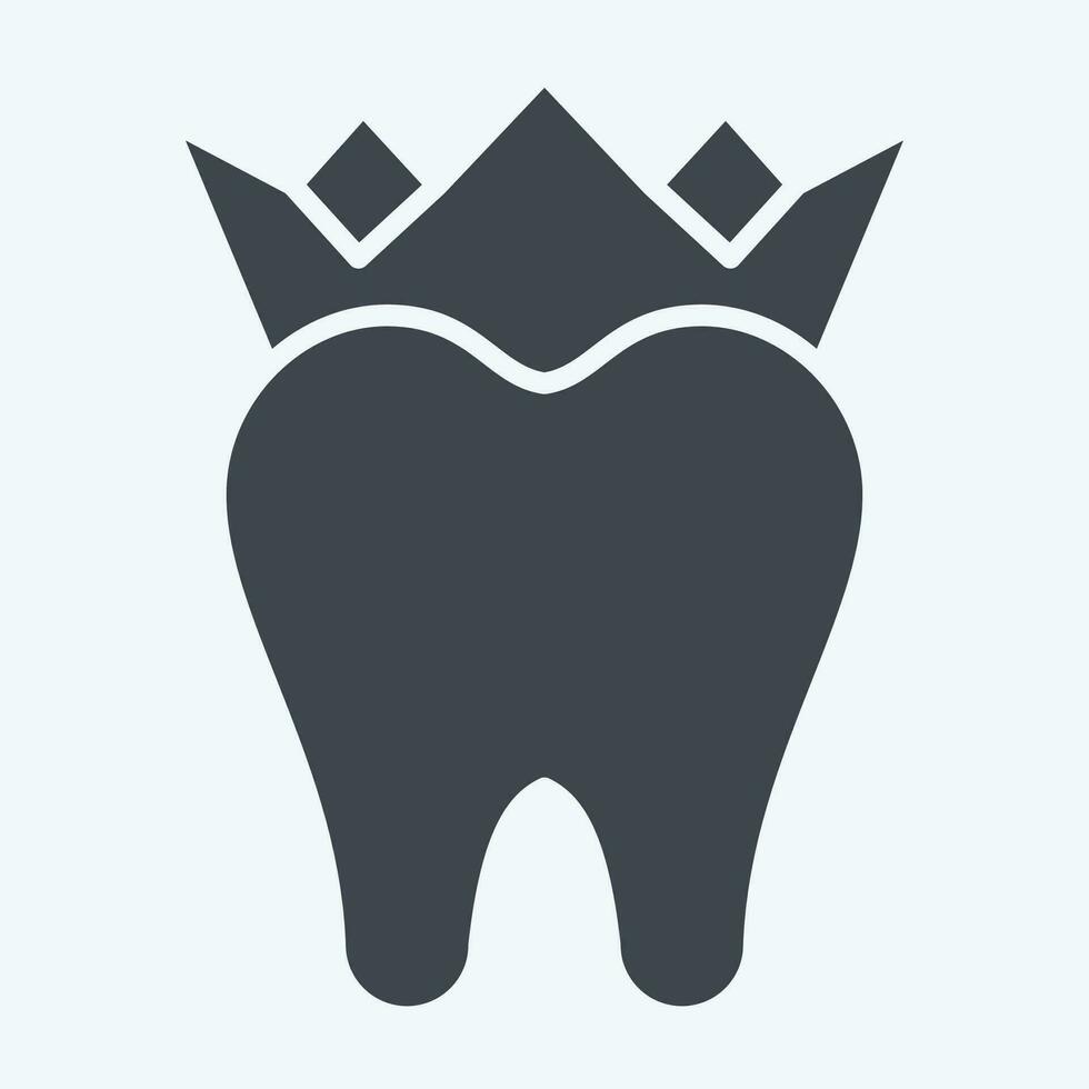 icône dentaire couronnes. en relation à dentaire symbole. glyphe style. Facile conception modifiable. Facile illustration vecteur