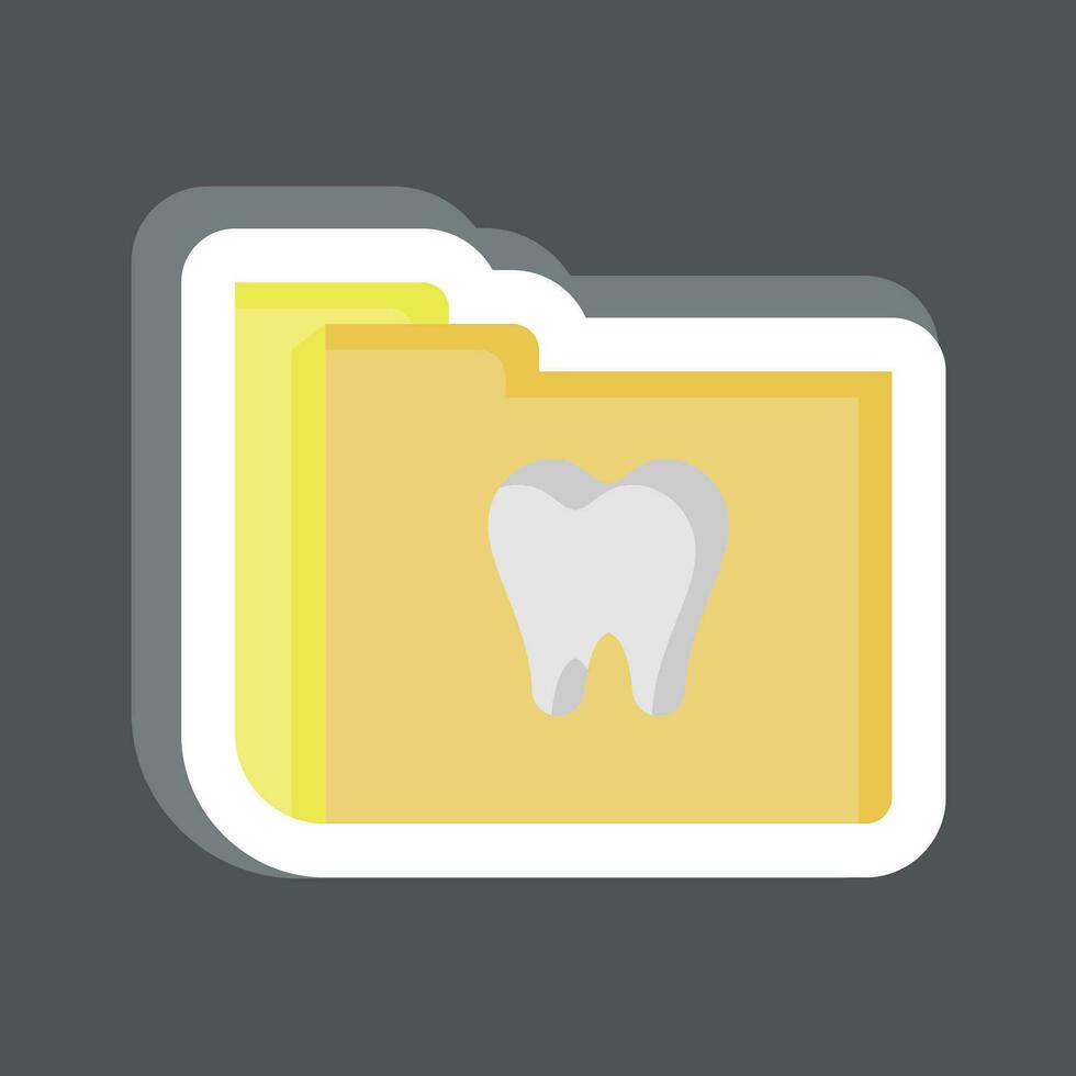 autocollant dentaire enregistrements. en relation à dentaire symbole. Facile conception modifiable. Facile illustration vecteur