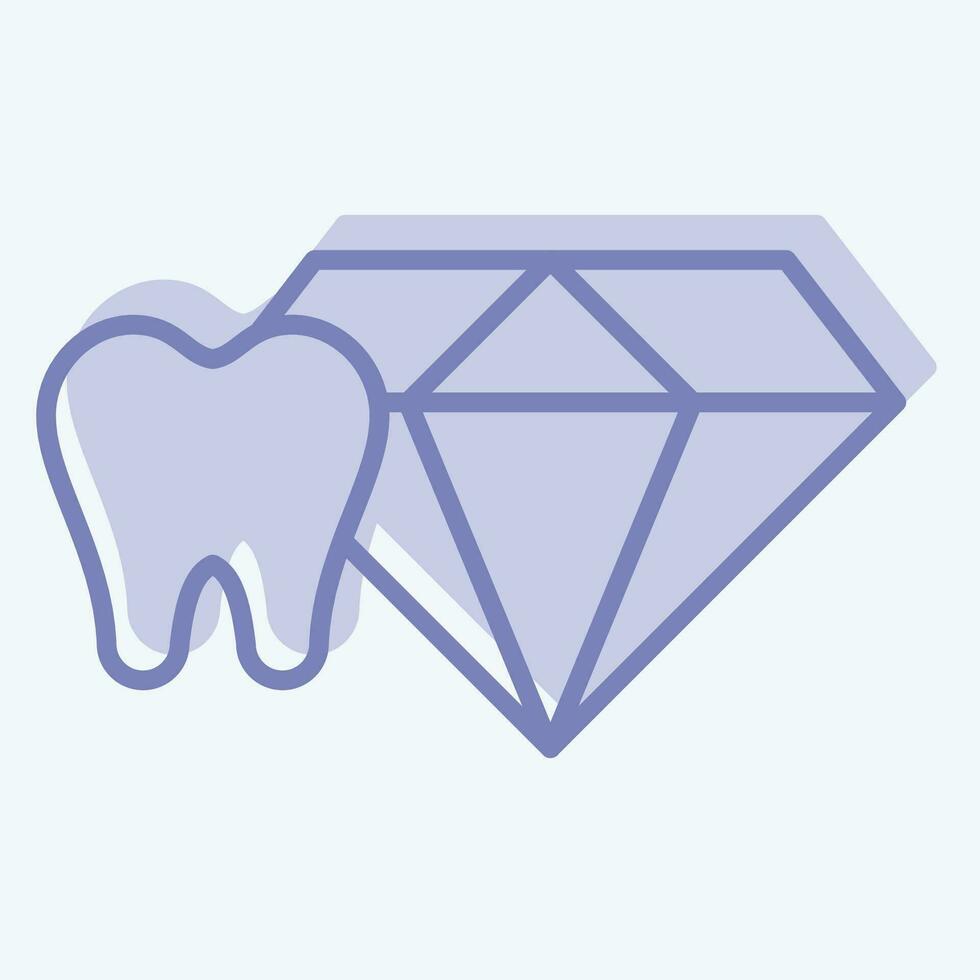 icône dent bijoux. en relation à dentaire symbole. deux Ton style. Facile conception modifiable. Facile illustration vecteur