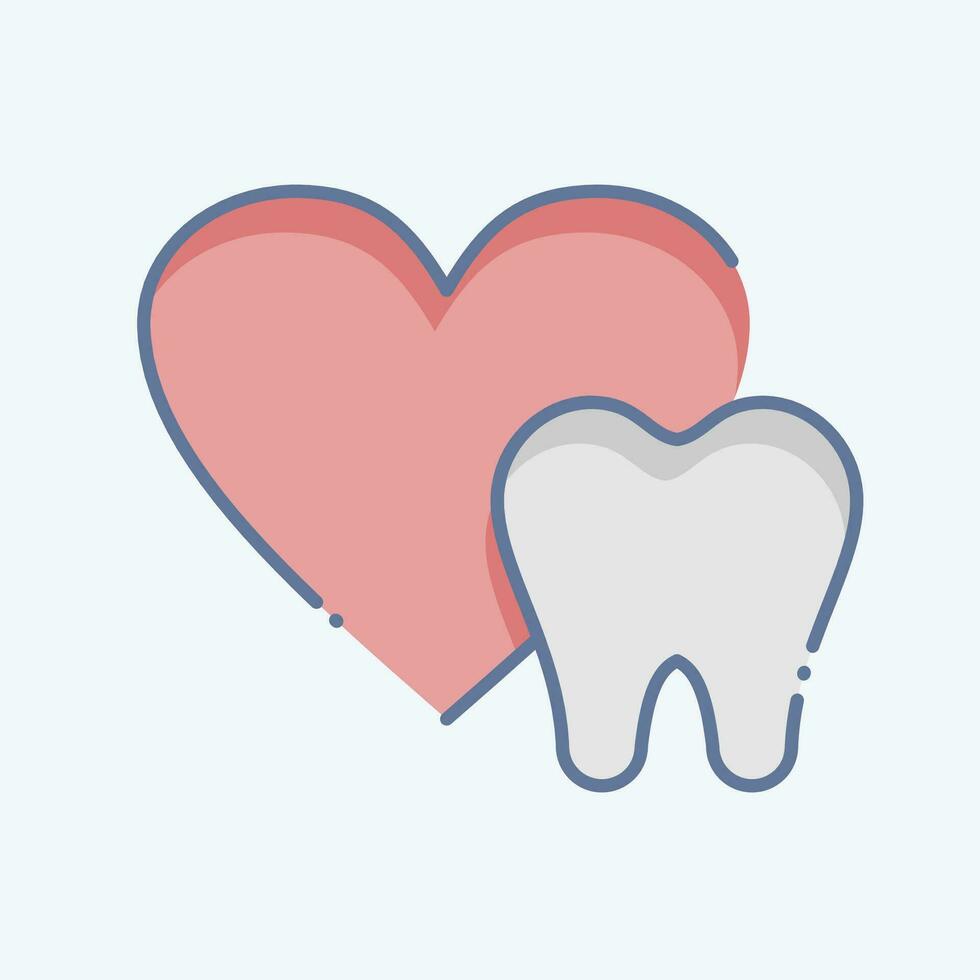 icône en bonne santé dents. en relation à dentaire symbole. griffonnage style. Facile conception modifiable. Facile illustration vecteur