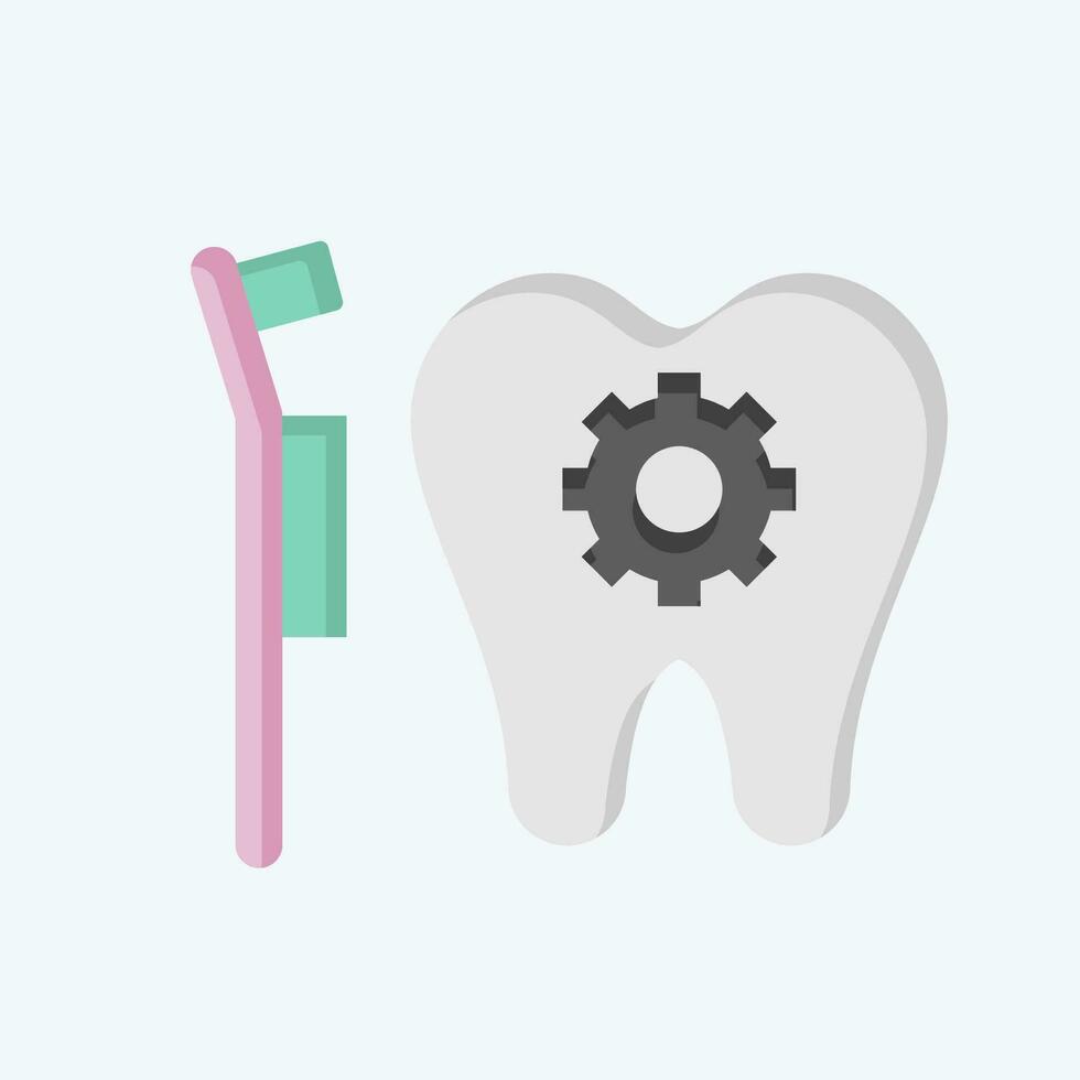 icône dentaire traitement. en relation à dentaire symbole. plat style. Facile conception modifiable. Facile illustration vecteur