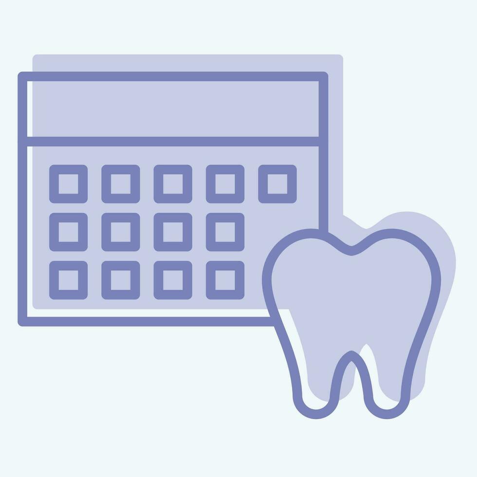 icône Planification. en relation à dentaire symbole. deux Ton style. Facile conception modifiable. Facile illustration vecteur