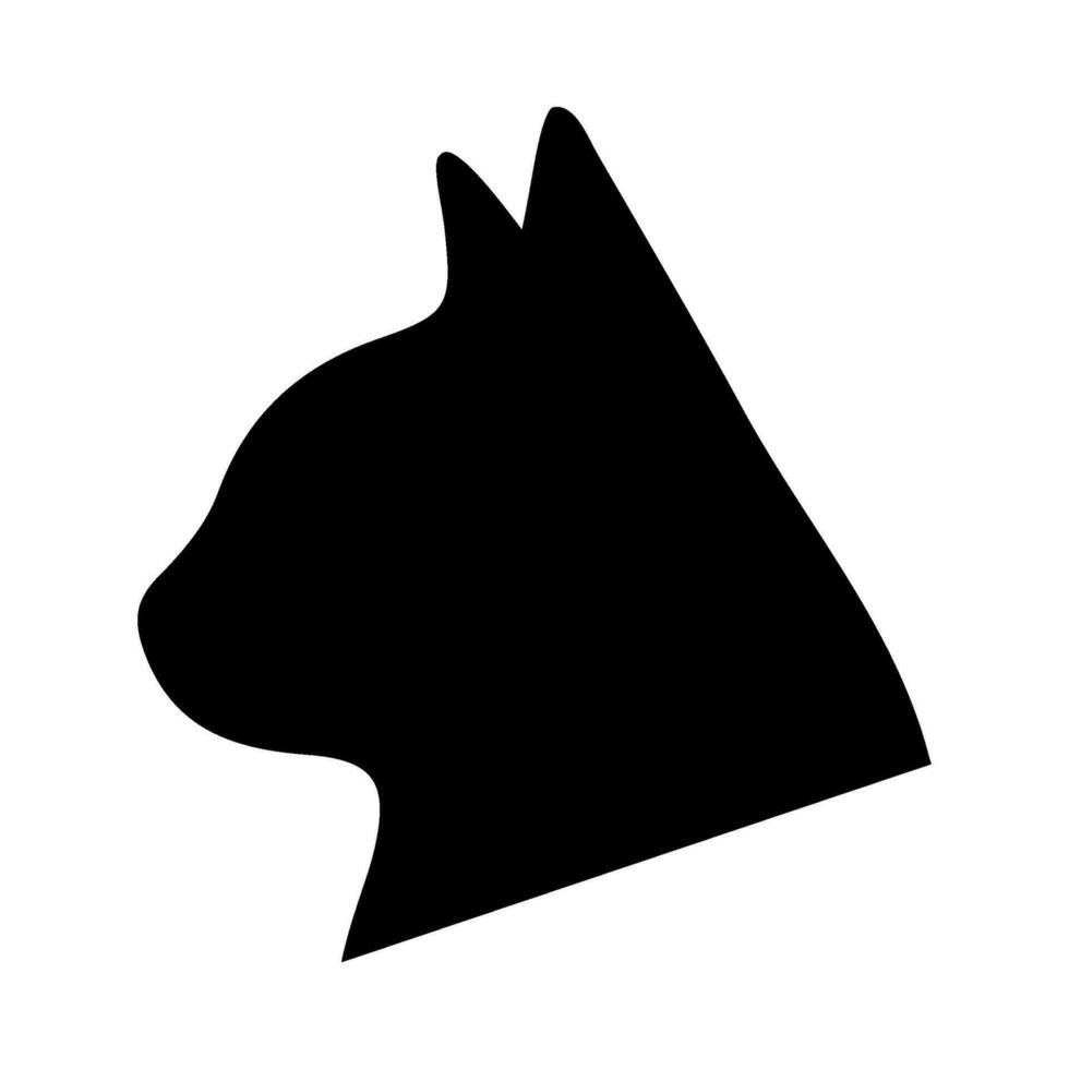 chat tête silhouette illustration sur isolé Contexte vecteur