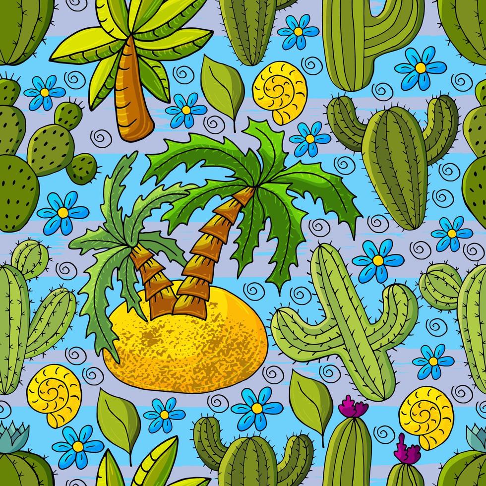 illustration vectorielle mignon. cactus, aloès, succulentes. éléments naturels décoratifs vecteur