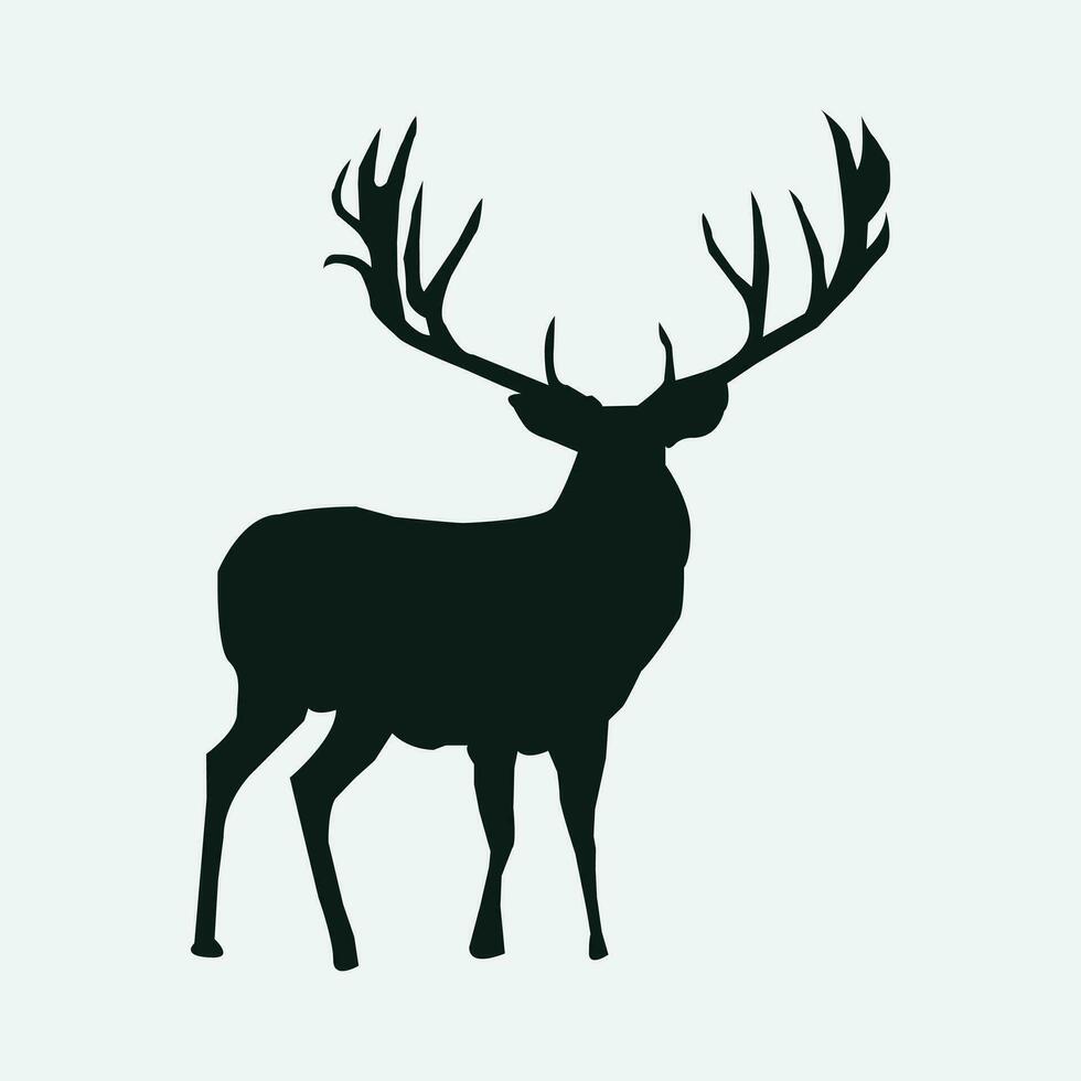 cerf silhouette sauvage cerfs cerf logo vecteur