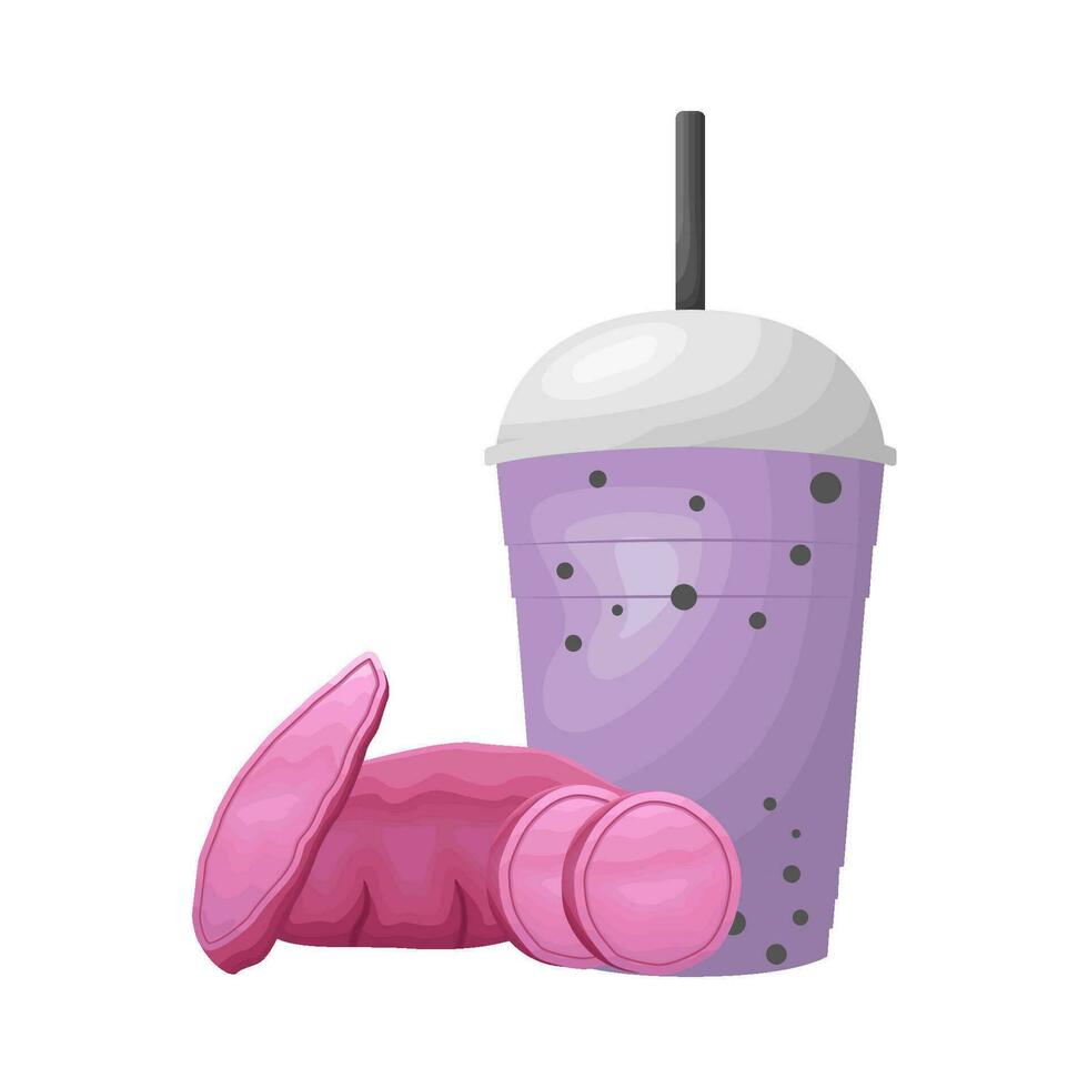 tasse taro boisson avec sucré Patate violet illustration vecteur