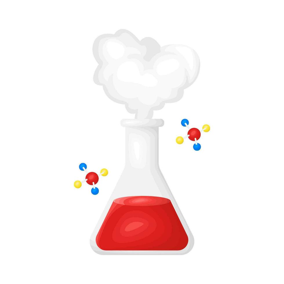 bouteille potion avec molécule illustration vecteur