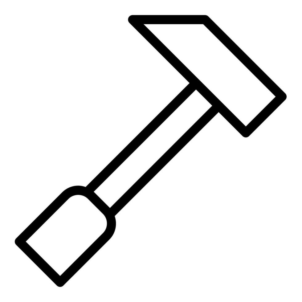 marteau icône ou logo illustration contour noir style vecteur