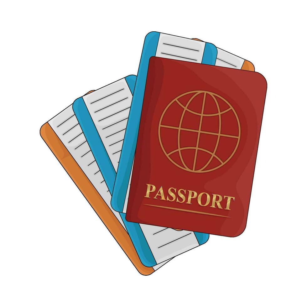 billet dans passeport livre illustration vecteur