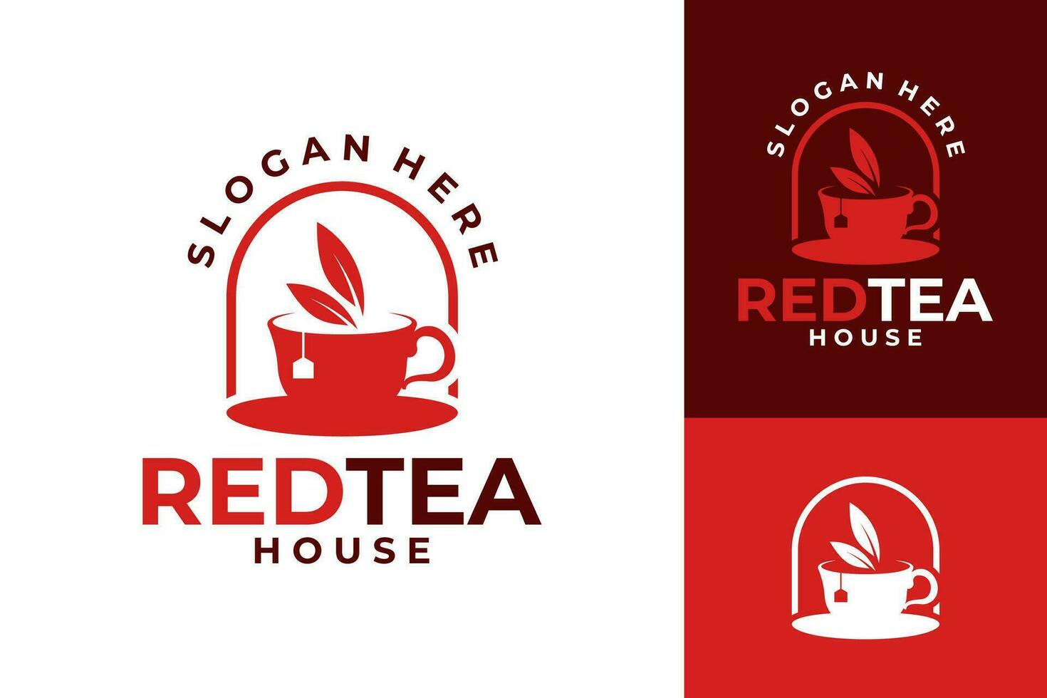 thé maison rouge café restaurant logo conception vecteur