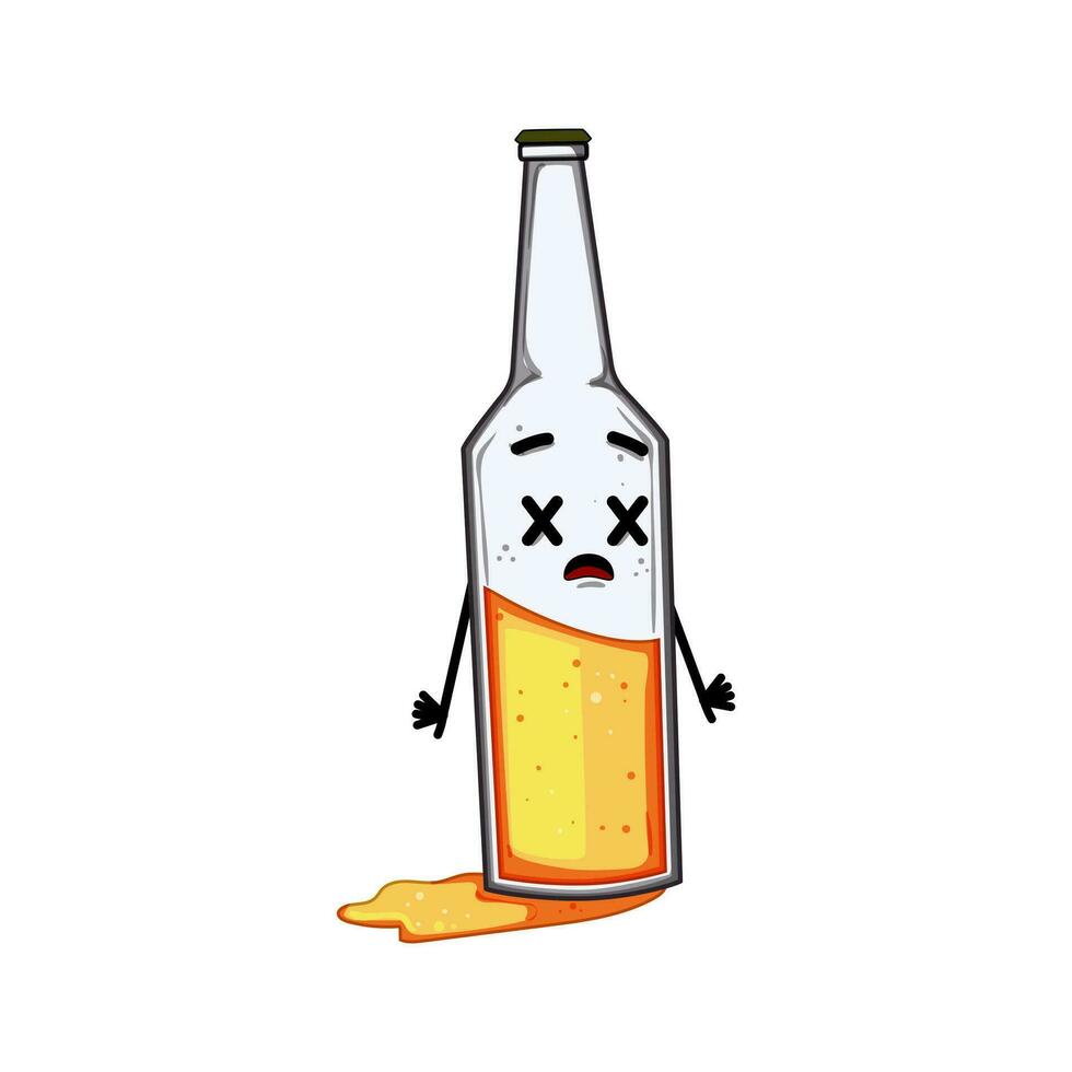 lager Bière bouteille personnage dessin animé vecteur illustration