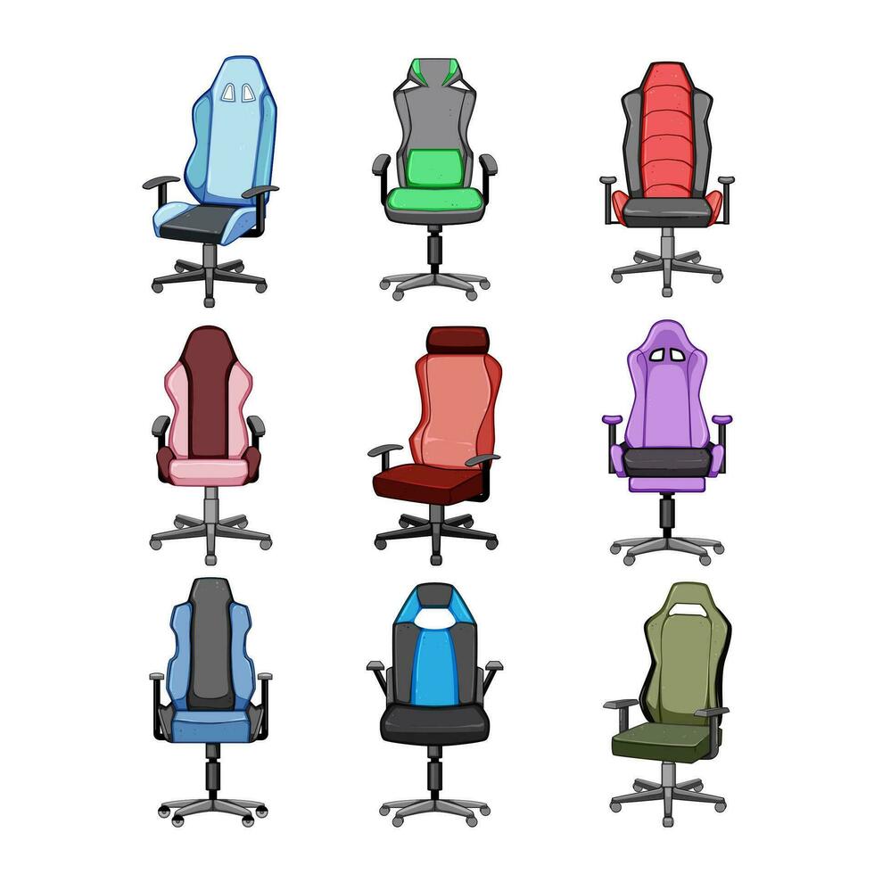 Jeu chaise ensemble dessin animé vecteur illustration