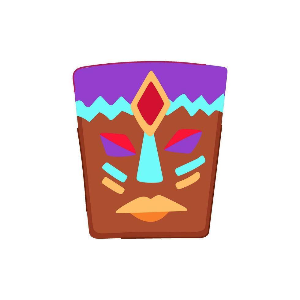 tiki tribal masque dessin animé vecteur illustration