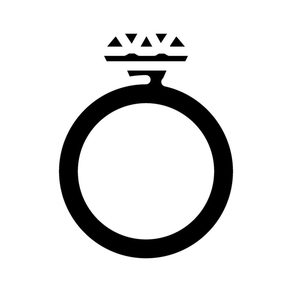 bague bijoux glyphe icône vecteur illustration
