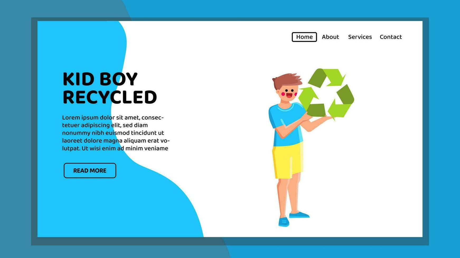 environnement enfant garçon recyclé vecteur