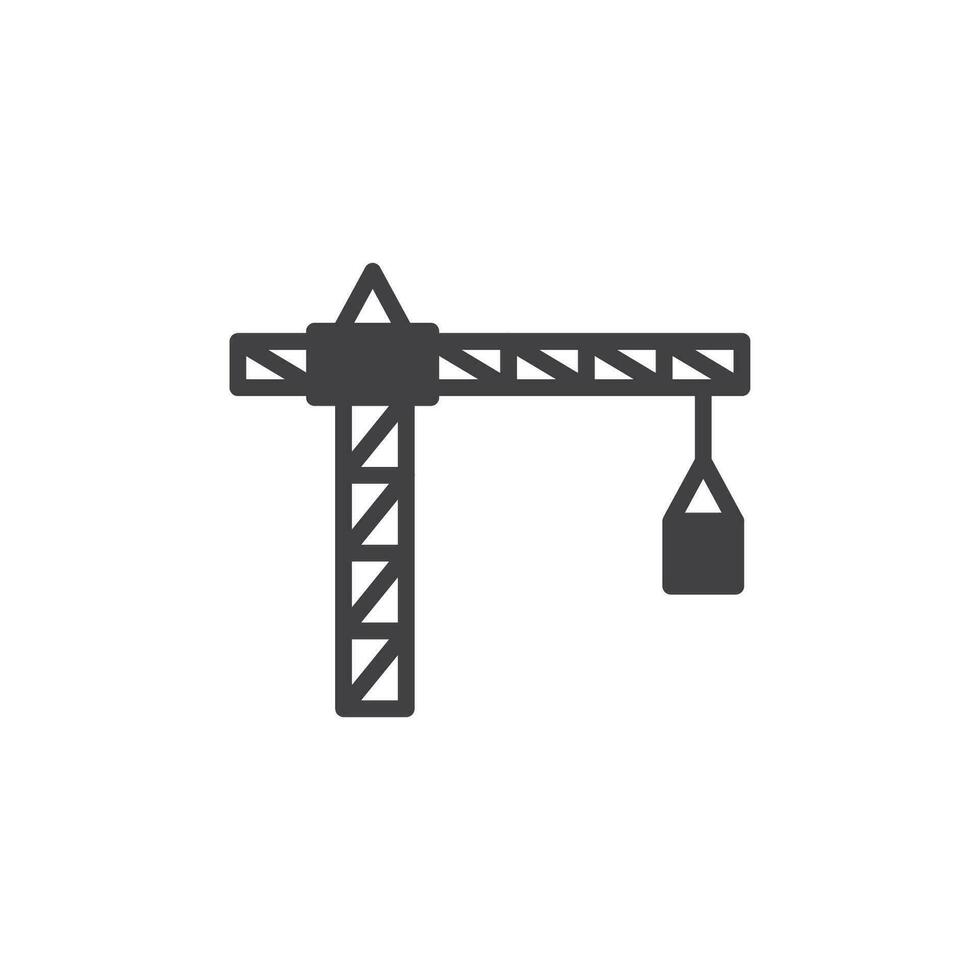 la tour grue icône. signe pour mobile concept et la toile conception. contour vecteur icône. symbole, logo illustration. vecteur graphique.